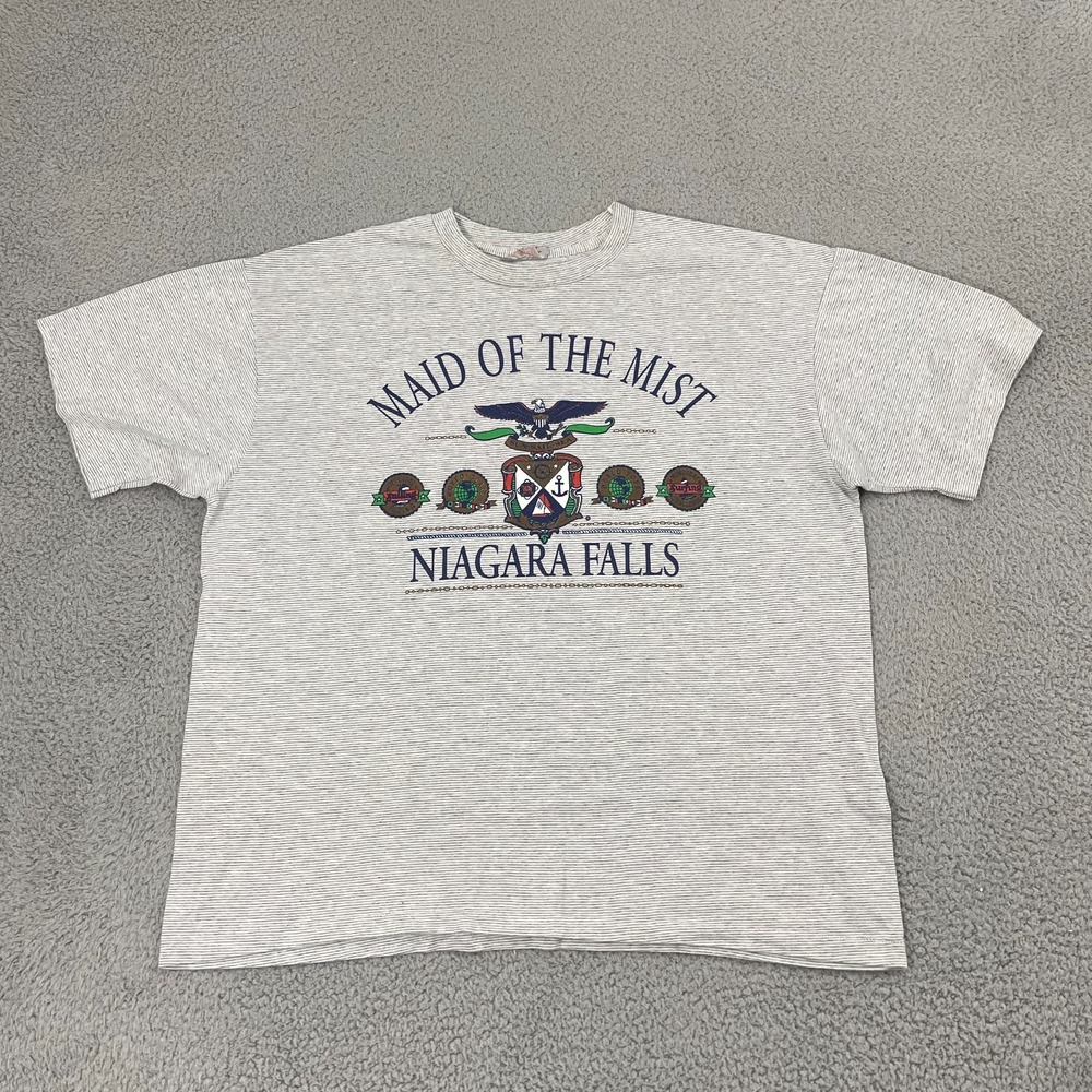 VTG Niagara Falls Shirt XXL Striped Maid of The Mist Destination Single Stitch